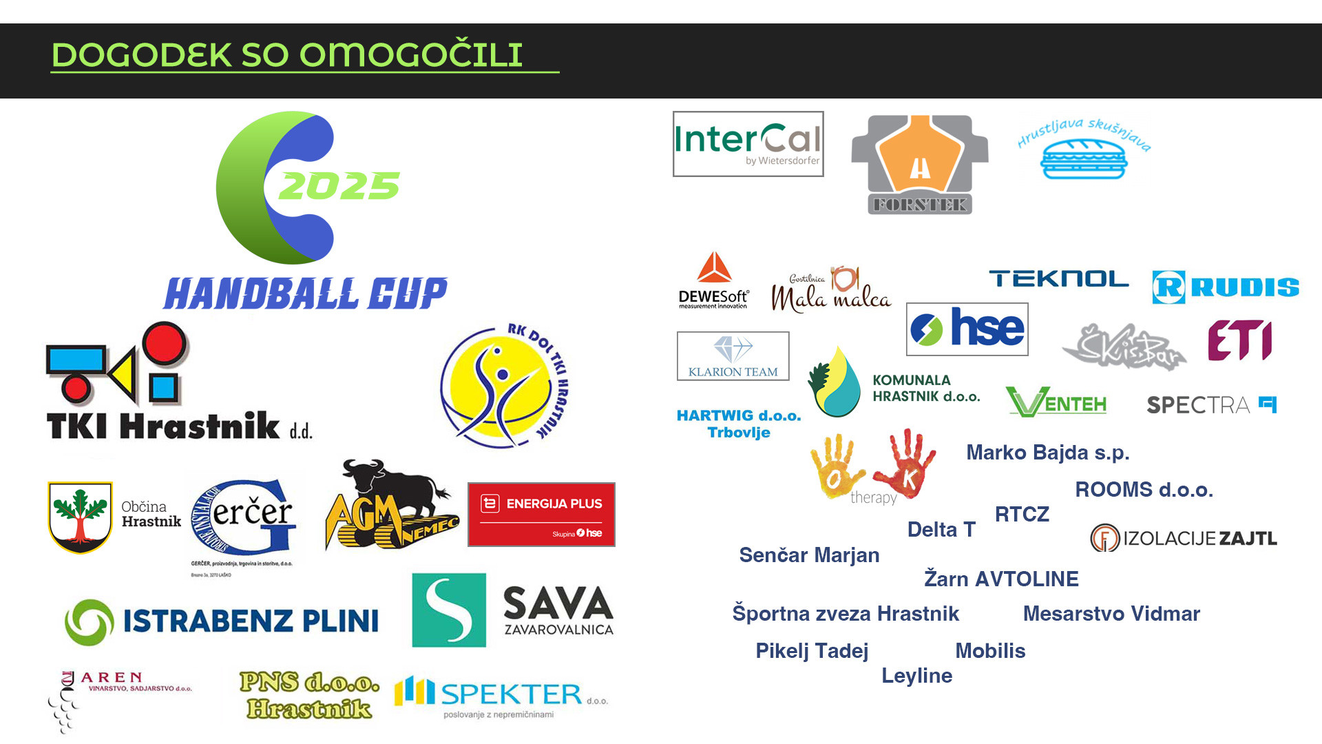Sponzorji dogodka HC Zasavje 2025